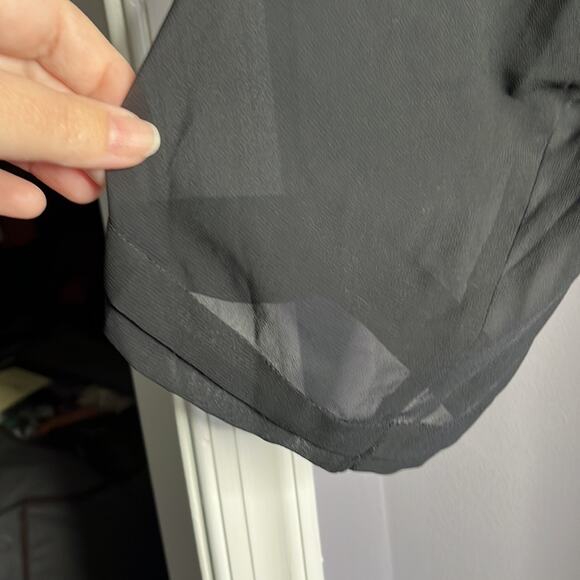 Ana Black Sheer Pleated Seam Tunic Size Medium - Picture 5 of 9